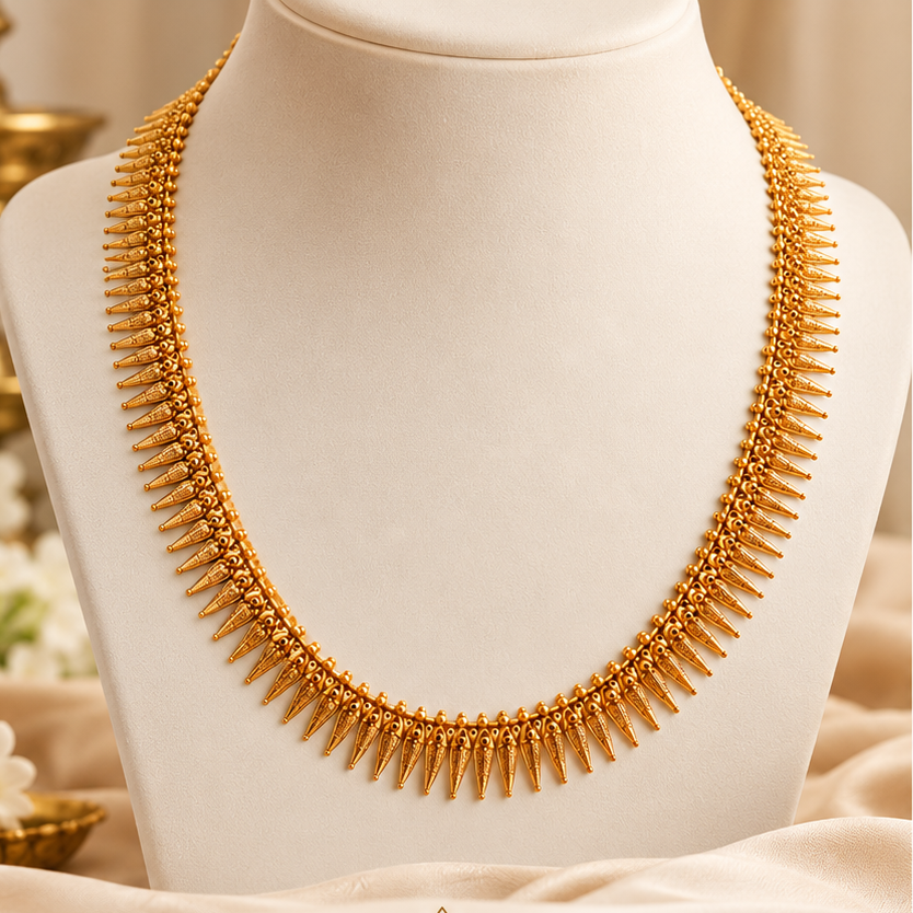 Gold Spike Motif Necklace