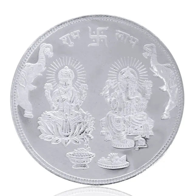 Ganesha and Lakshmi Silver Coin