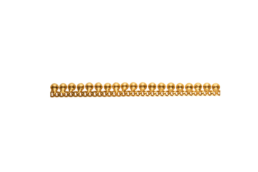 Classic Beaded Line Gold Anklet
