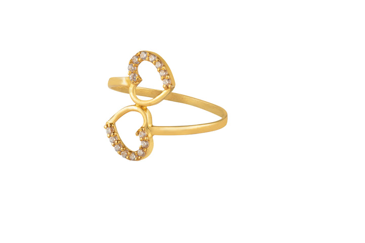 Mesmerizing Double Heart Ring For Women 14KT Solid GOld & Natural Diamonds  at Rs 17481/piece | Cluster Diamond Ring in Surat | ID: 21521577148
