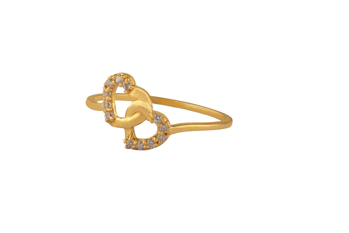 Double heart ring for her - Free Size – BEMYCHARM