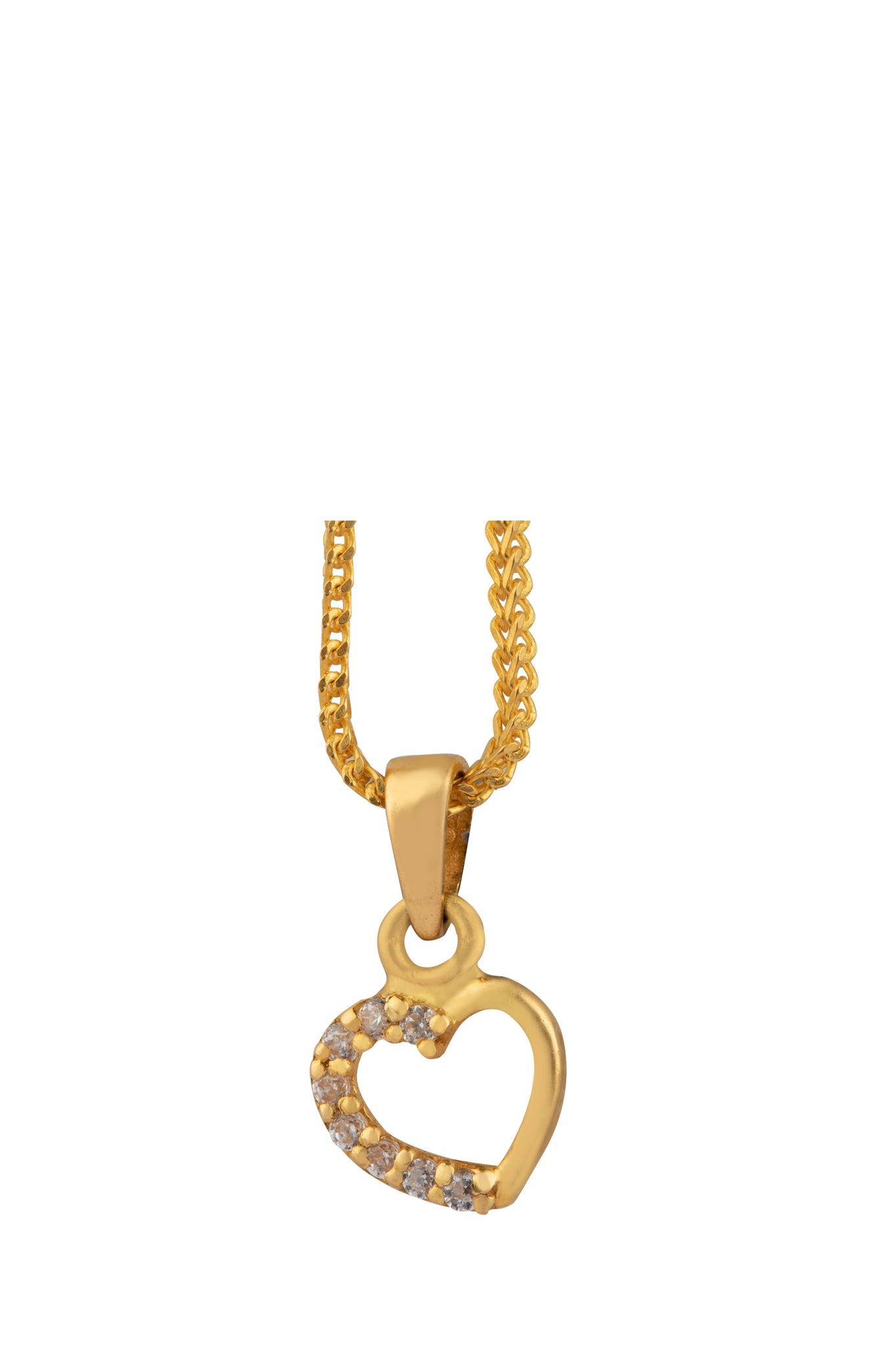 HALF STONE HEART LOCKET